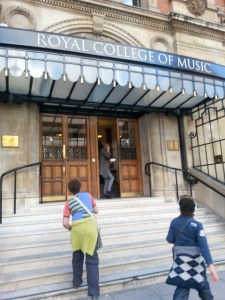 Arriving at the Royal College of Music for the Percussion workshop